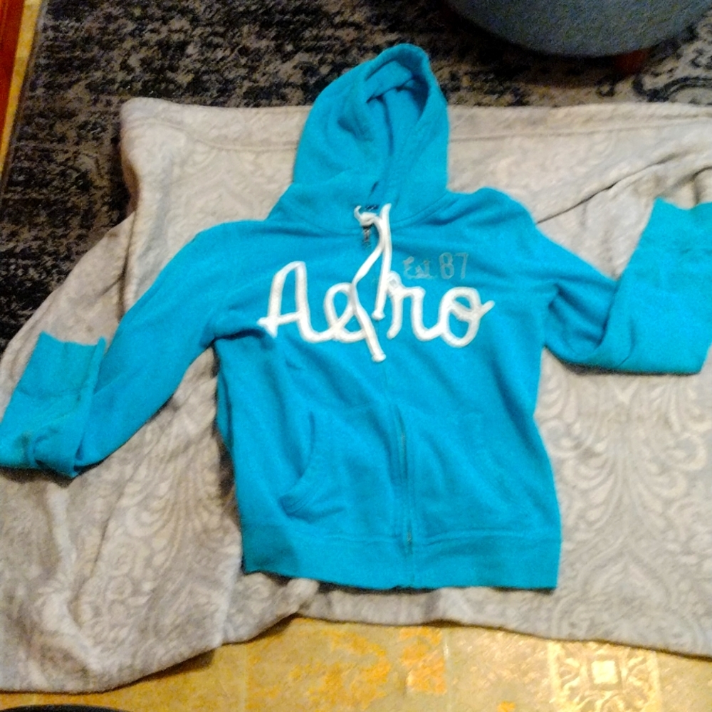 4/$20 Like new Aeropostale teal zip up hoody-XL